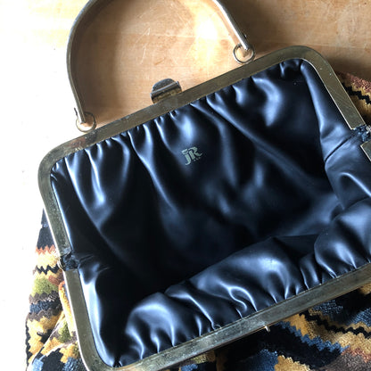 Vintage Woven Carpet Handbag (1960s)
