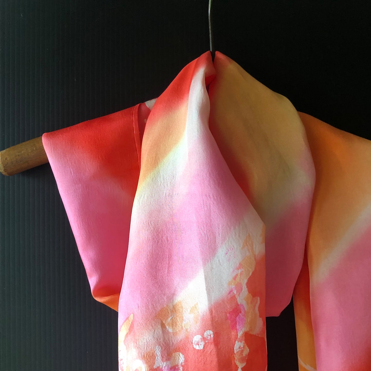 Artisan Hand Dyed Pink Silk Scarf (c.1980s)