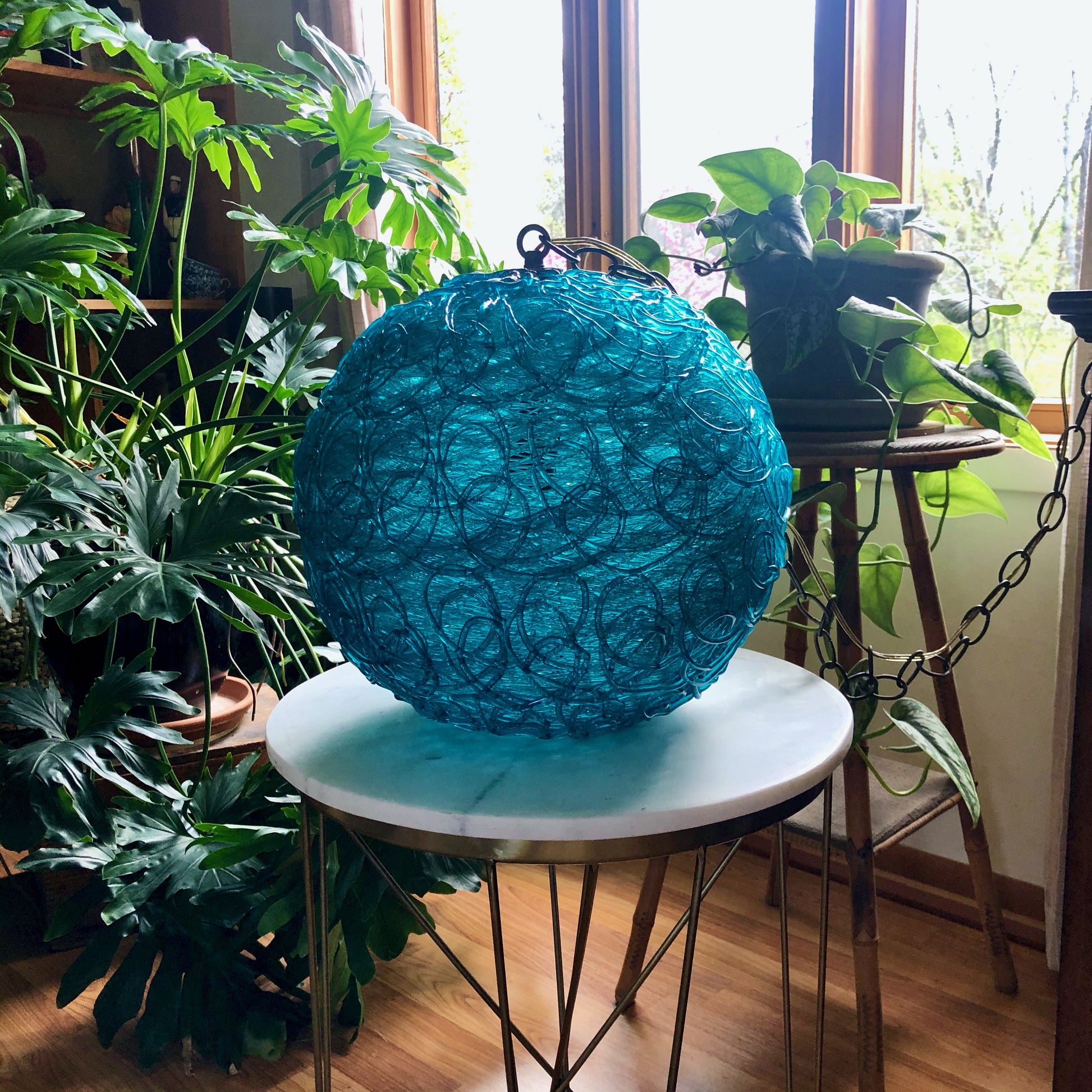 Mid century modern swag 2025 lamp