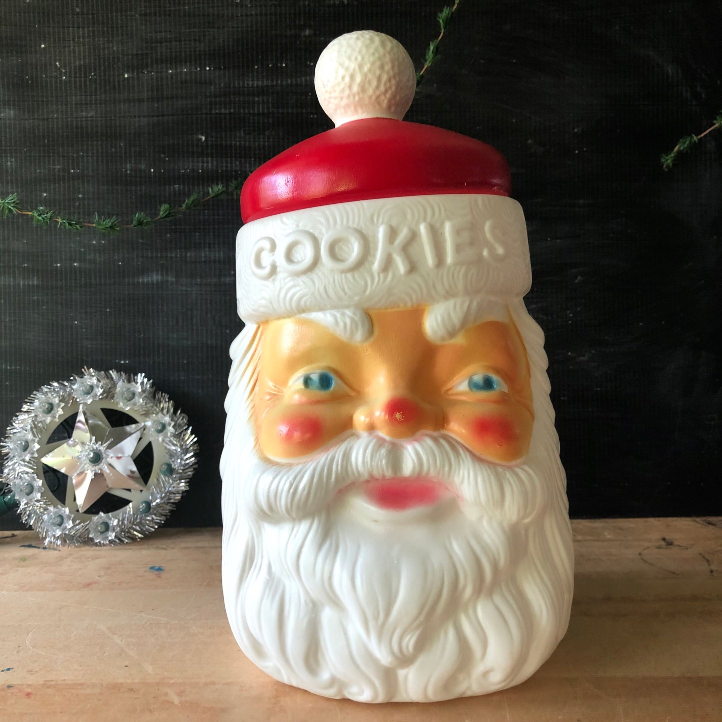 Vintage Plastic Santa Cookie Jar (c.1970s)