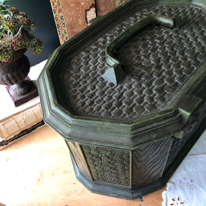 Large Avocado Green Plastic Sewing Box (c.1960's)