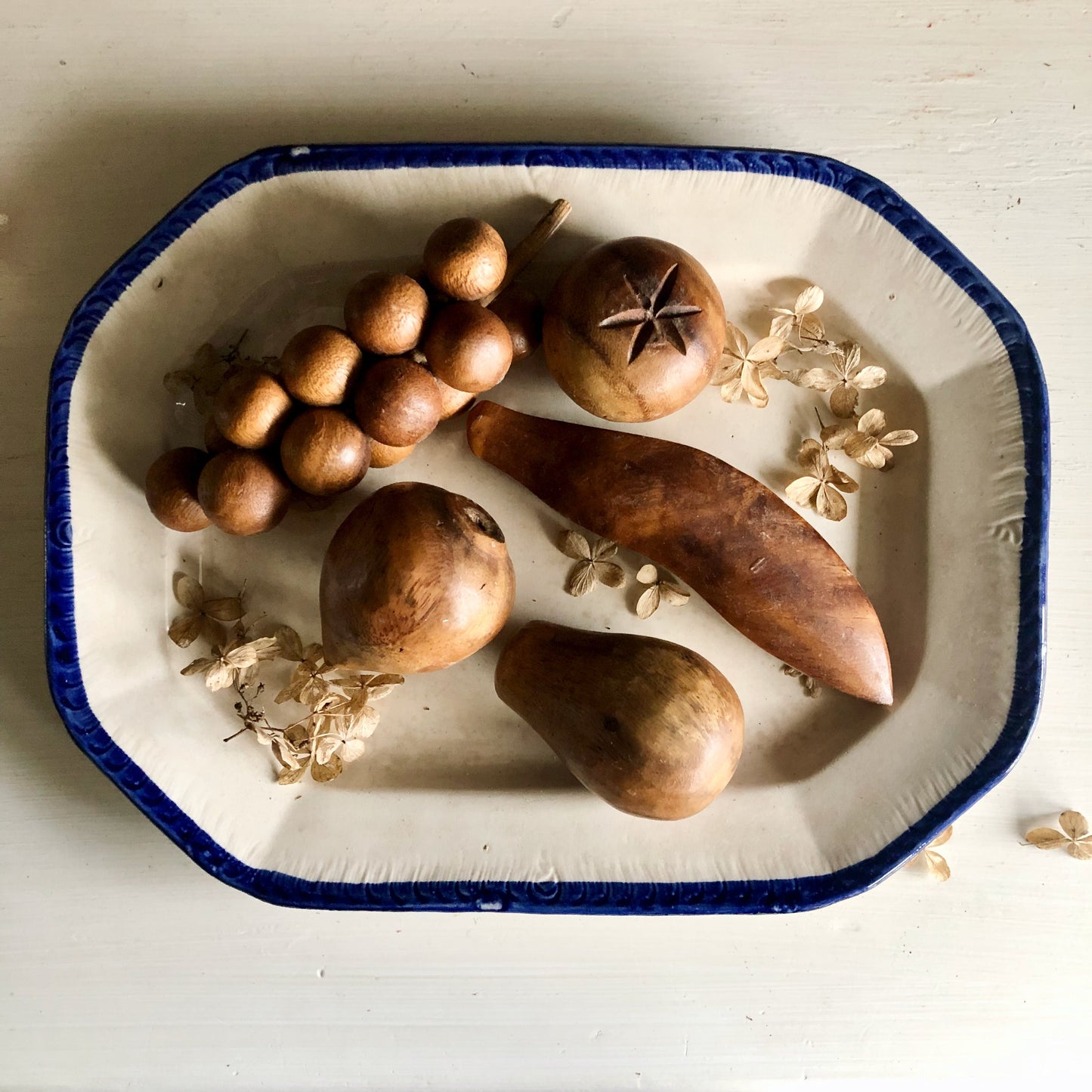 Vintage Carved Wooden Fruit (c.1970s)