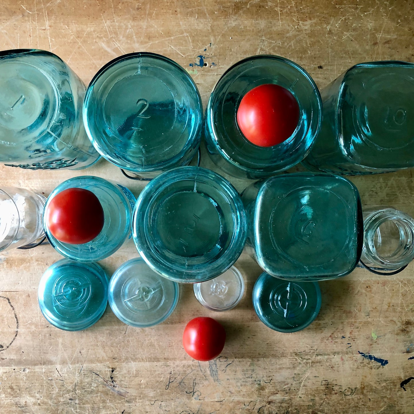 Antique Blue Ball Mason Canning Jars (c.1920s)