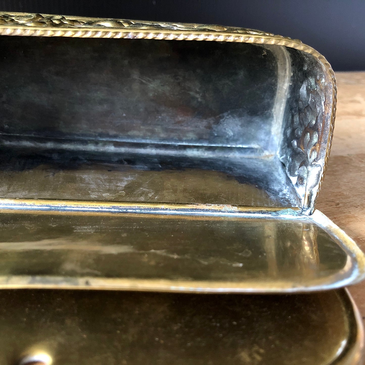 Antique Dutch Brass Repousse Match Box (c.1800s)