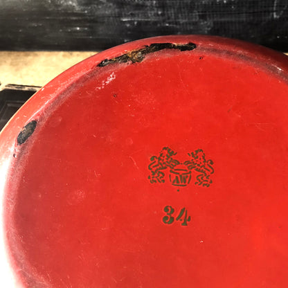 Vintage European Red Enamel Harvest Bowl (c.1940s)
