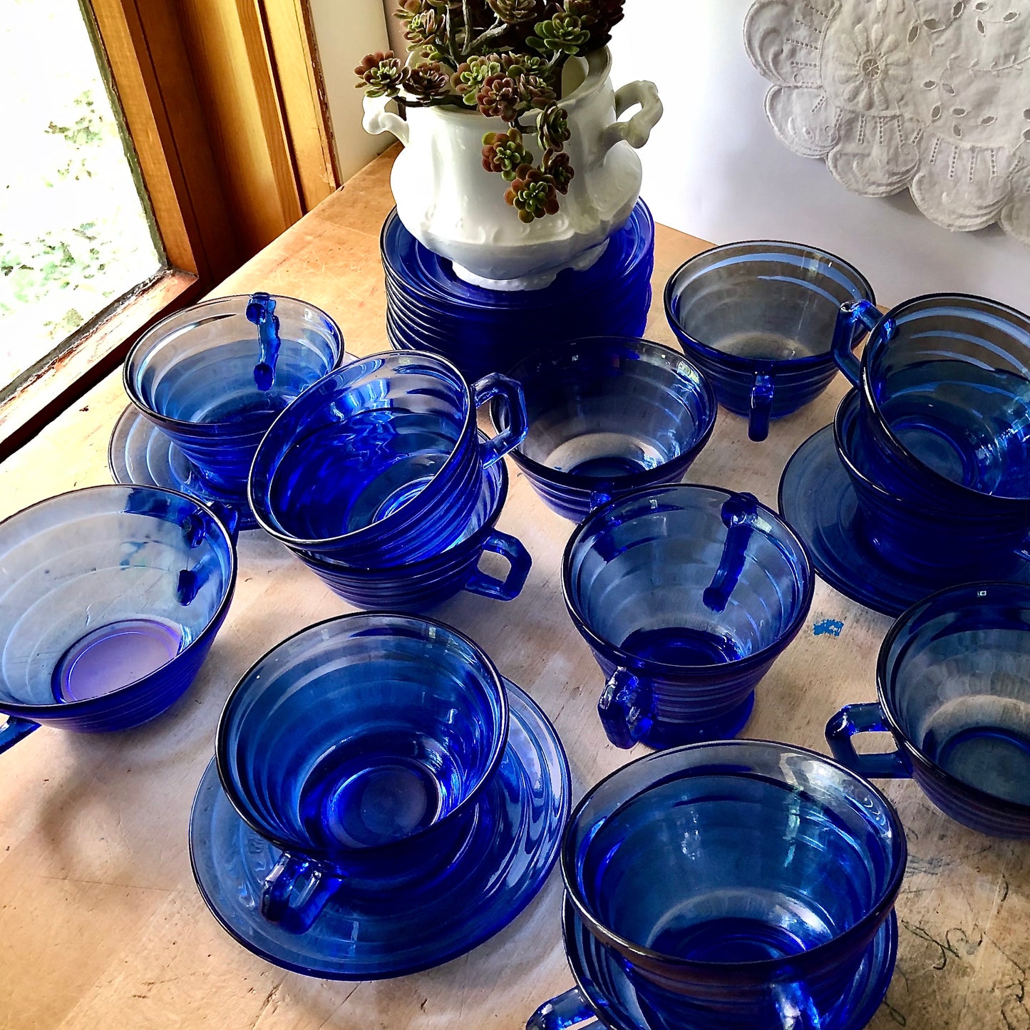 Hazel Atlas Cobalt Depression Glass Dinnerware (1930s)