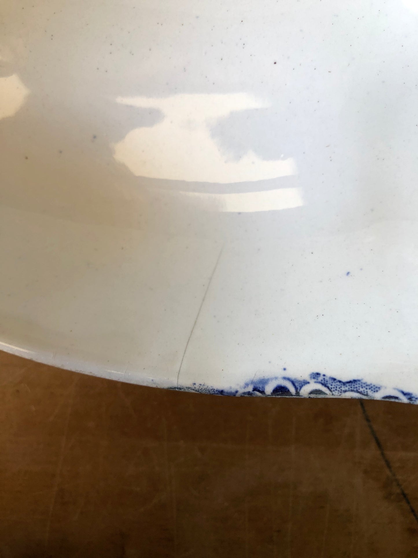 Antique Blue Transferware Covered Serving Dish (1800s)