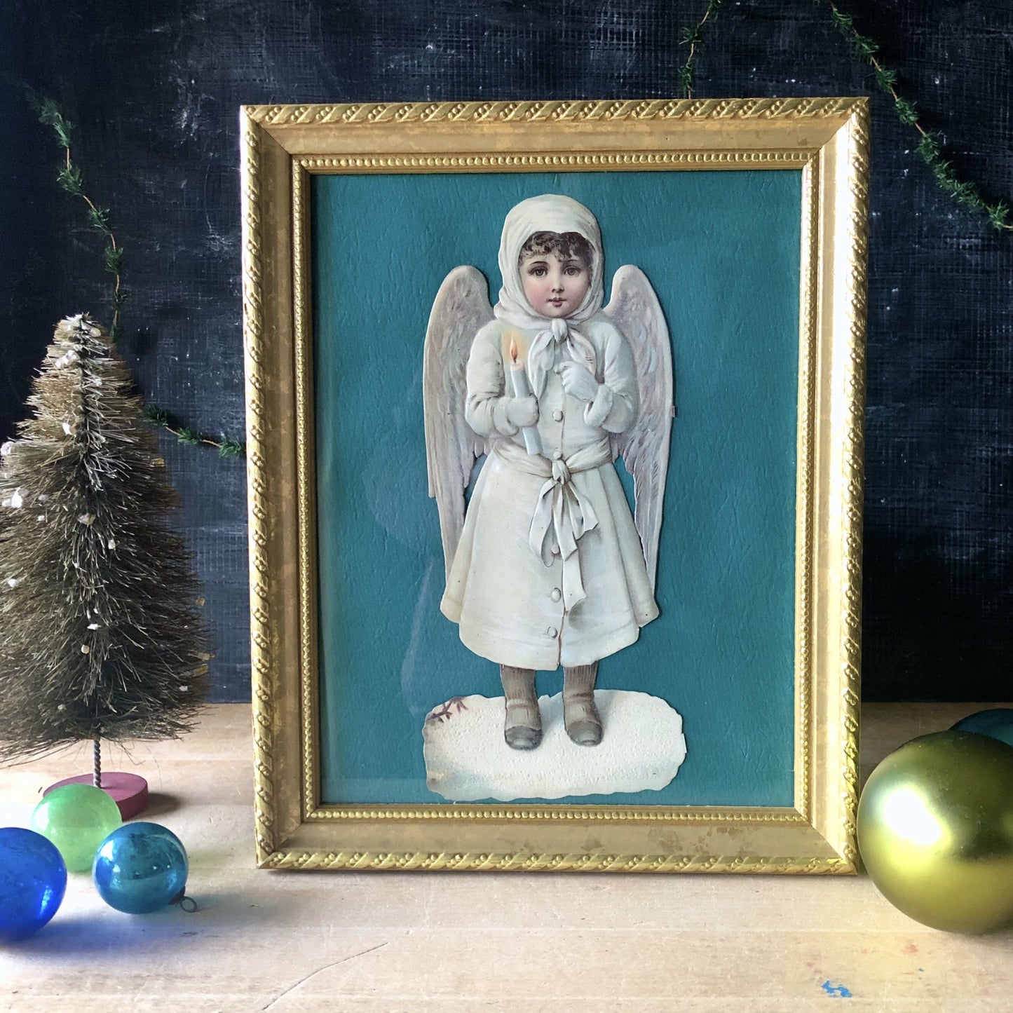 Shabby Vintage Christmas Angel Cut-Out (c.mid 20th century)