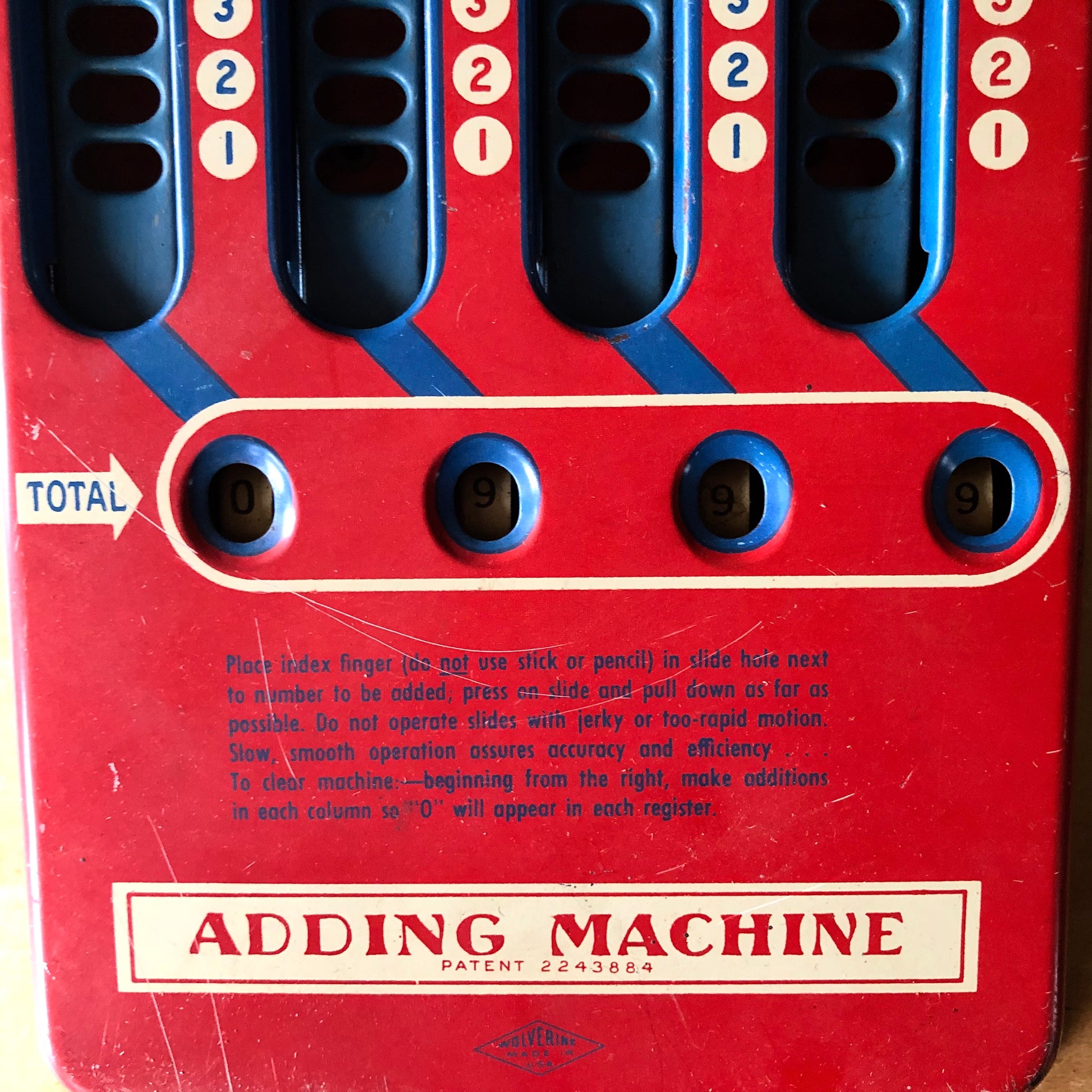 Wolverine Litho Tin Toy Adding Machine (c.1940s)