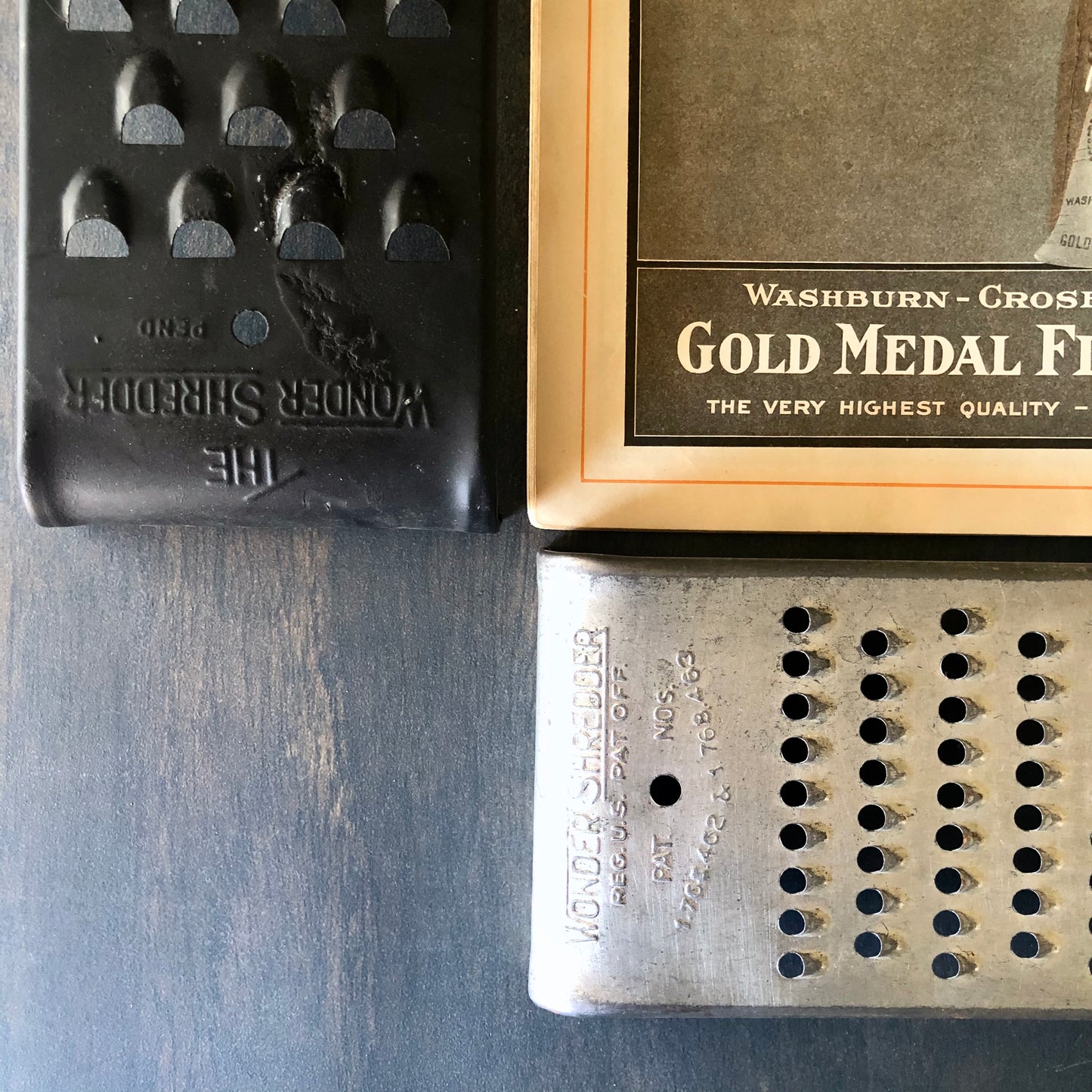 Vintage Wonder Shredder Food Grater, Set of 2 (c.1930s)