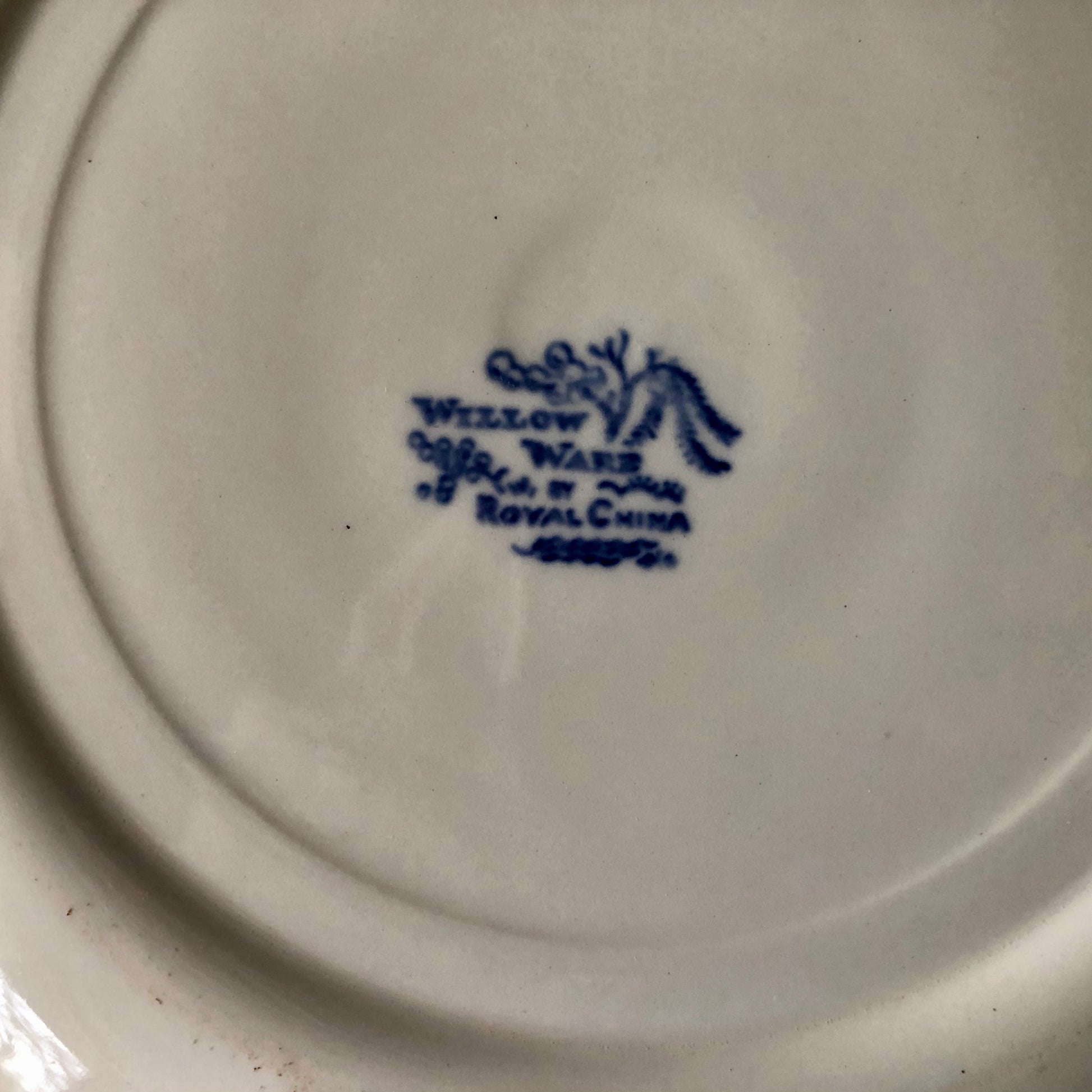 Willow Ware Chop Plates, Set of Two (c.1940s)