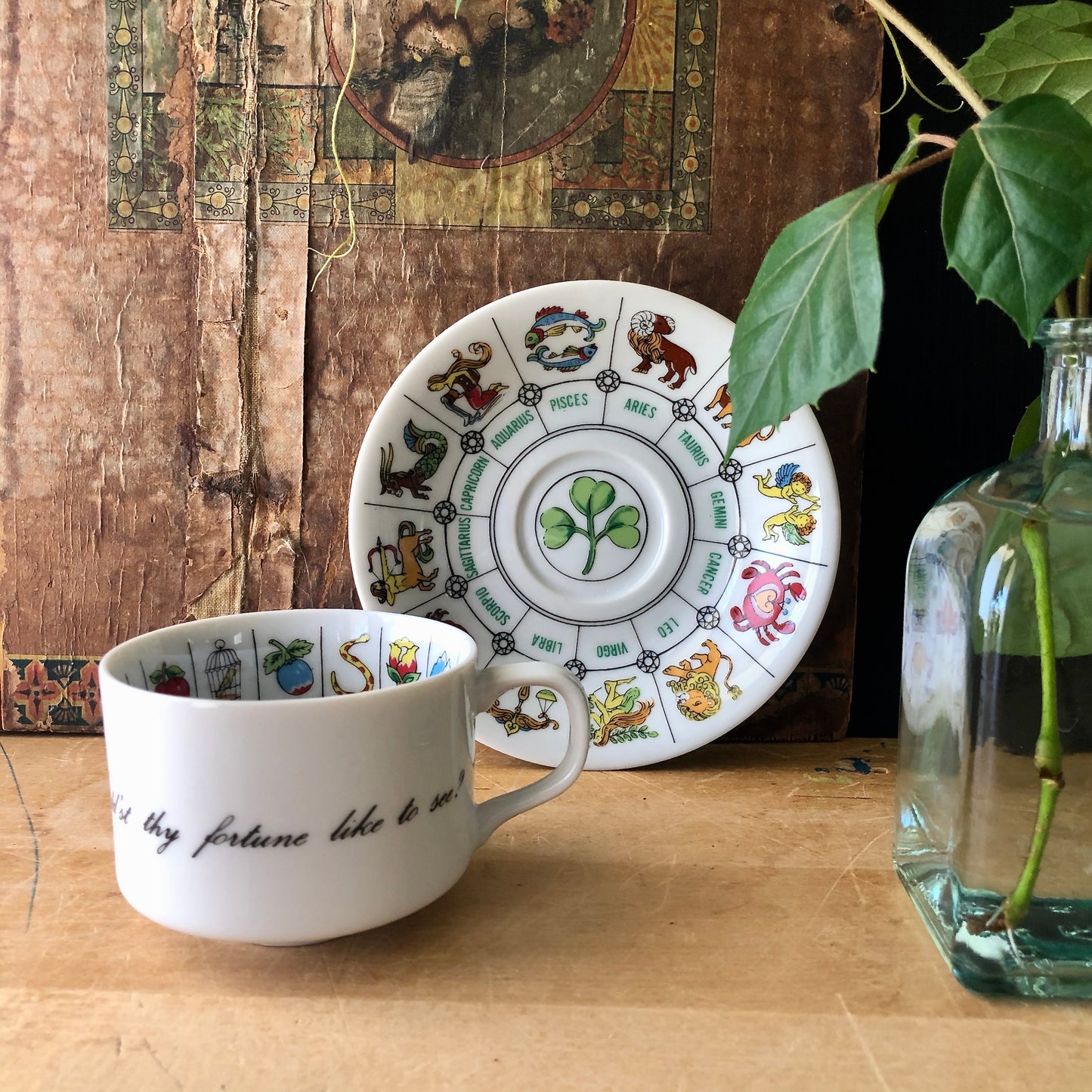 Vintage Fortune Teller's Astrology Tea Cup and Saucer (c.1970s)