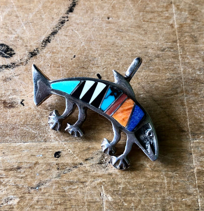Rock Kritters Sterling Turquoise Fish Pendant (c.1980)