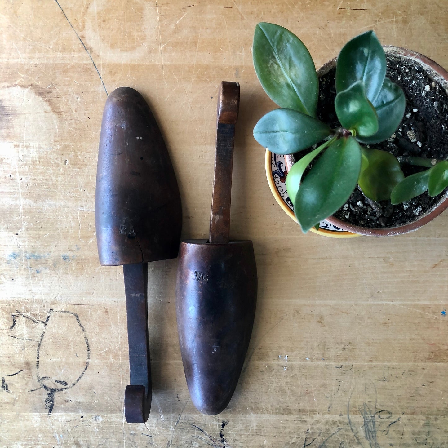 Vintage Industrial Wooden Shoe Forms Set