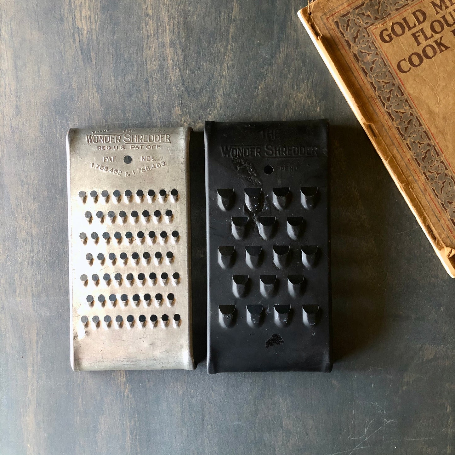 Vintage Wonder Shredder Food Grater, Set of 2 (c.1930s)