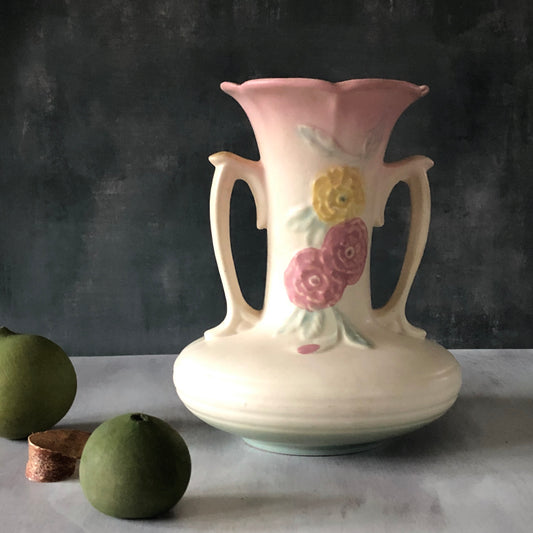 Vintage Hull Camellia Open Rose Pottery Vase (c.1940s)