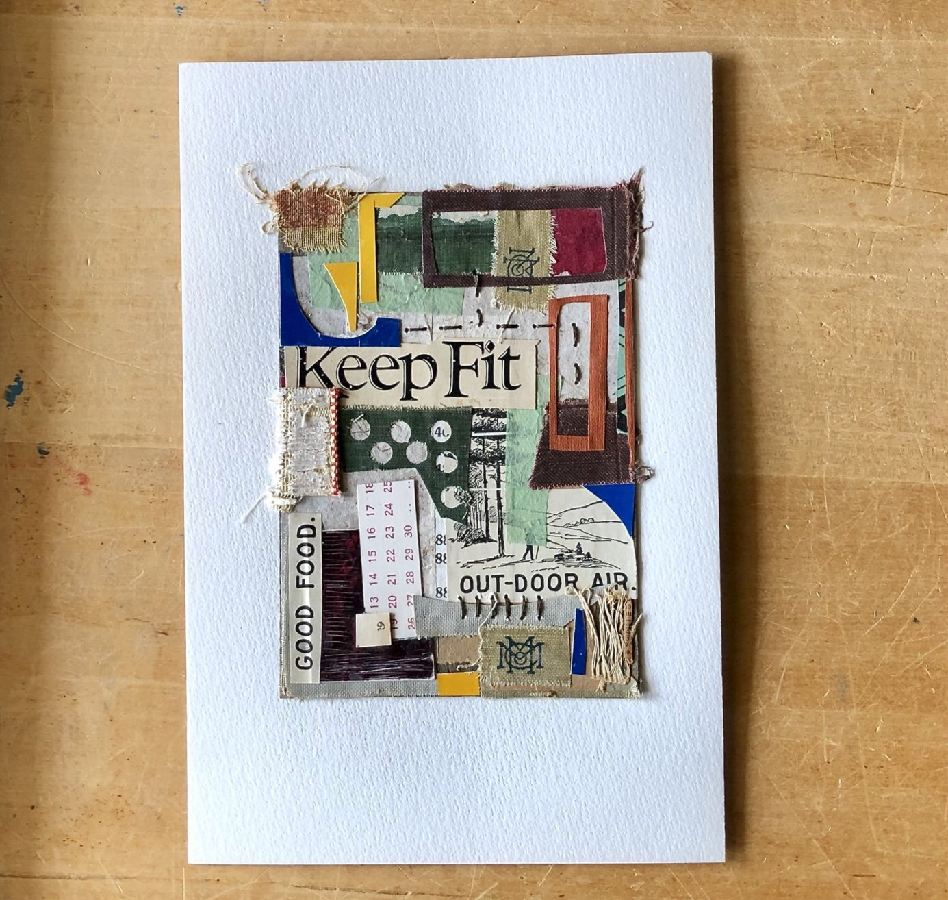 Ready to Frame Vintage Book Collage, 'Keep Fit'
