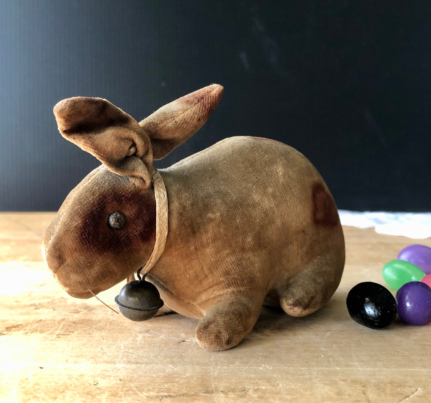 Early Steiff Velvet Baby Rattle Rabbit (c.1905)