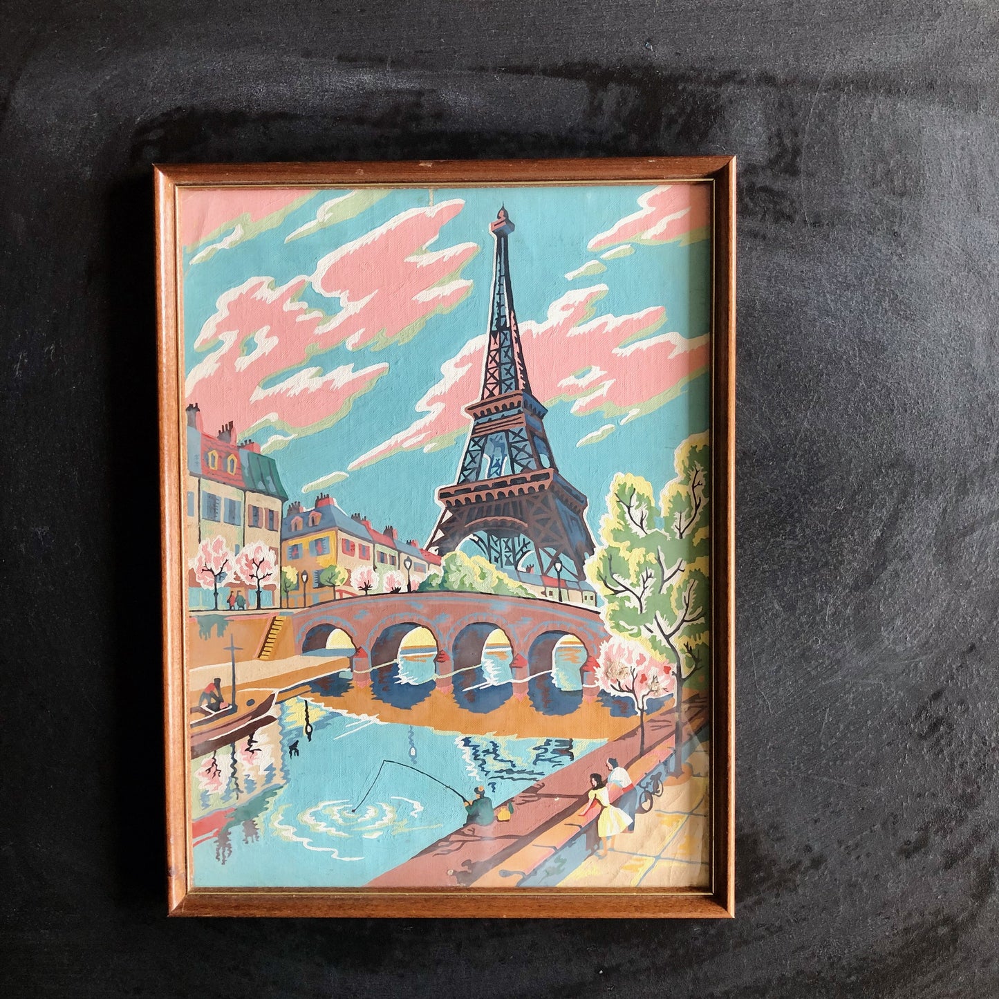 Mid Century Paris Eiffel Tower Paint By Number (c.1950s)