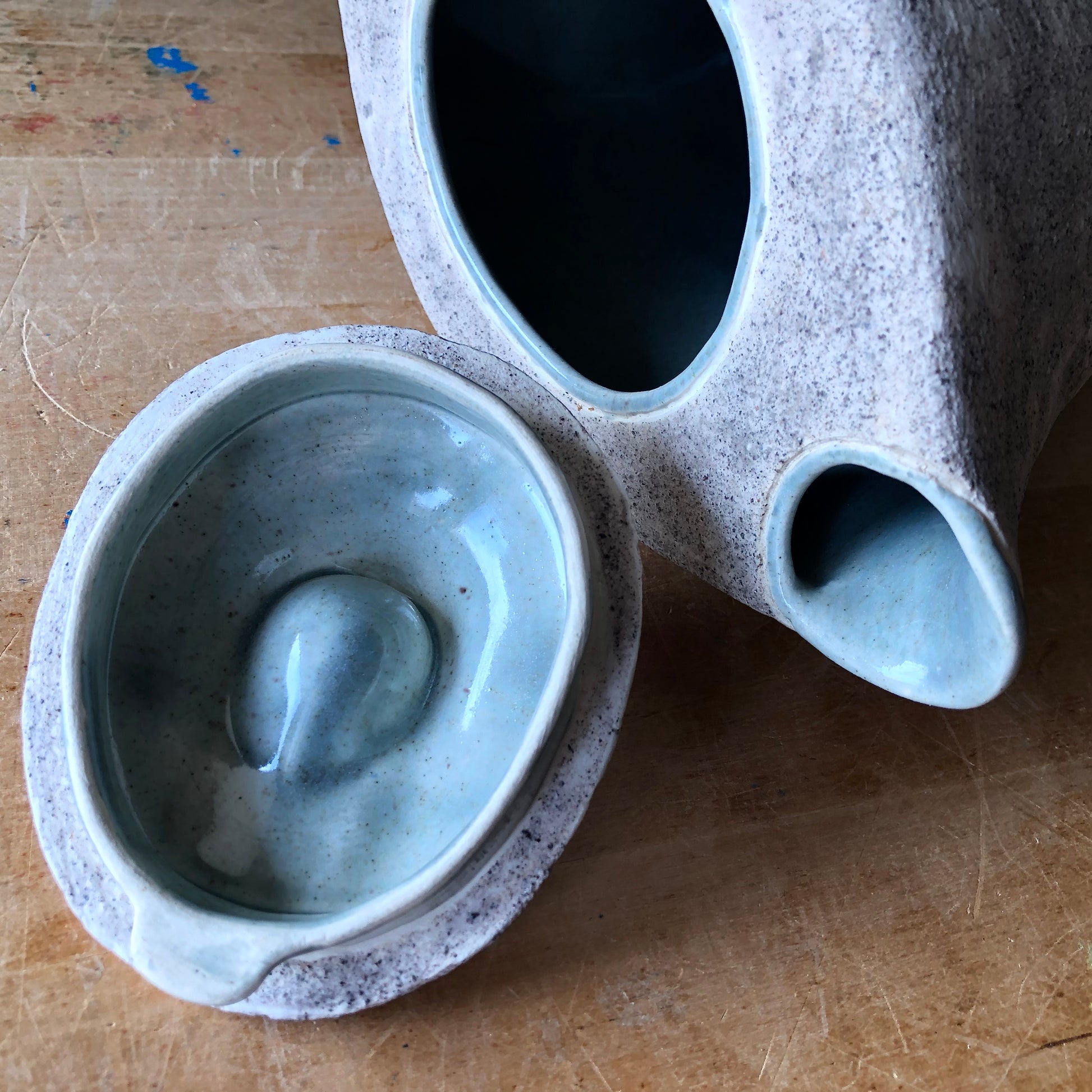 Rustic Modern Stoneware Pitcher (c.1970s)