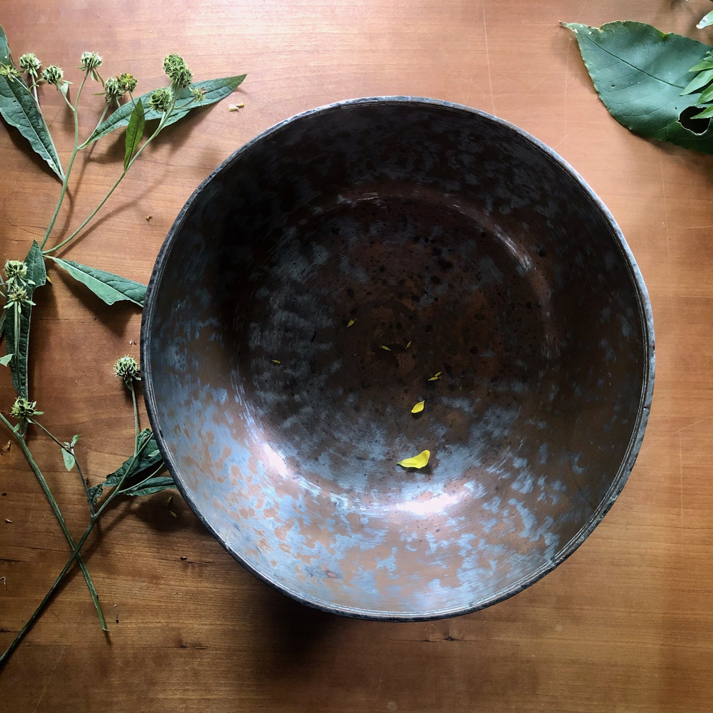 Antique Engraved Tinned Copper Bowl from Persia