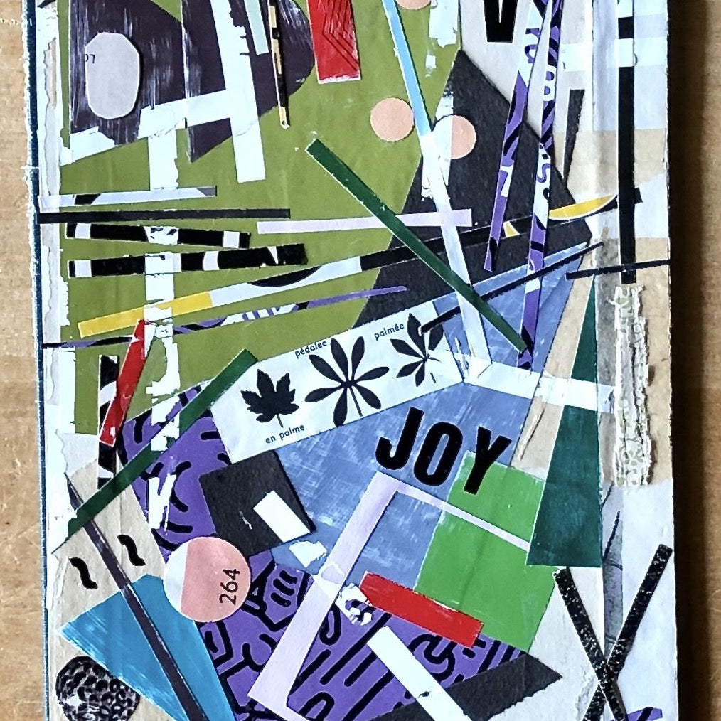 Abstract Paper Collage Art, 'Choose Joy'