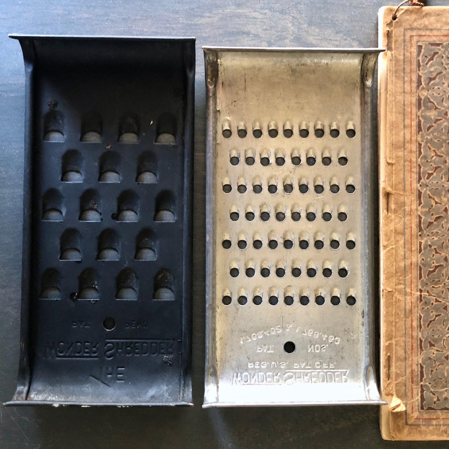 Vintage Wonder Shredder Food Grater, Set of 2 (c.1930s)