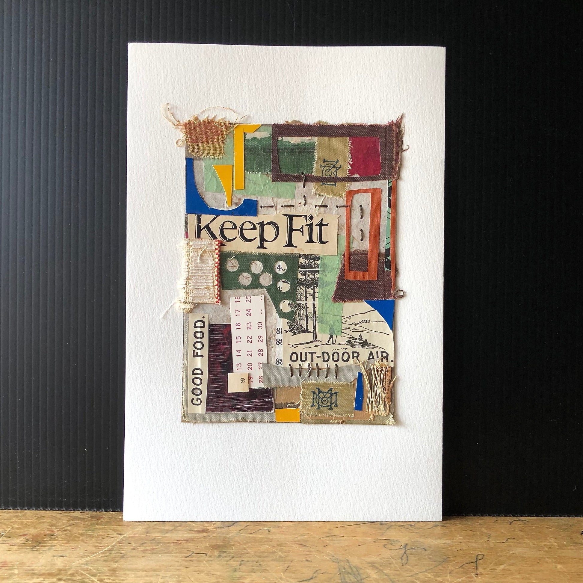 Ready to Frame Vintage Book Collage, 'Keep Fit'