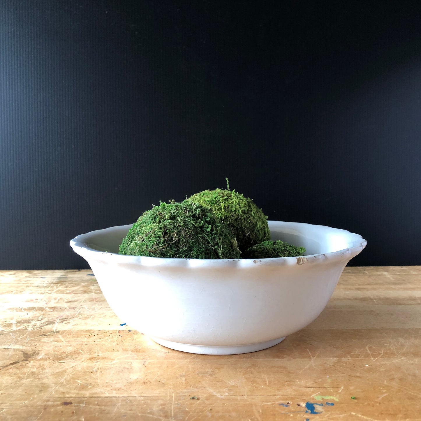 Antique White Fluted Ironstone Bowl (c.1880s)