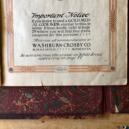 Gold Medal Flour Vintage Cook Book (c.1909)