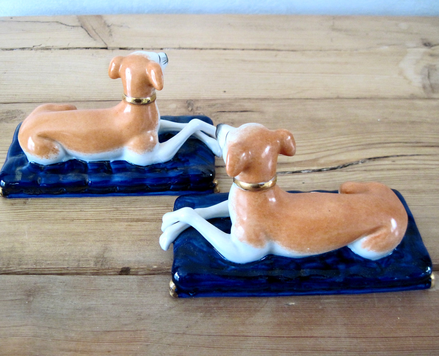 Pair of Vintage Ceramic Greyhound Dog Figurines