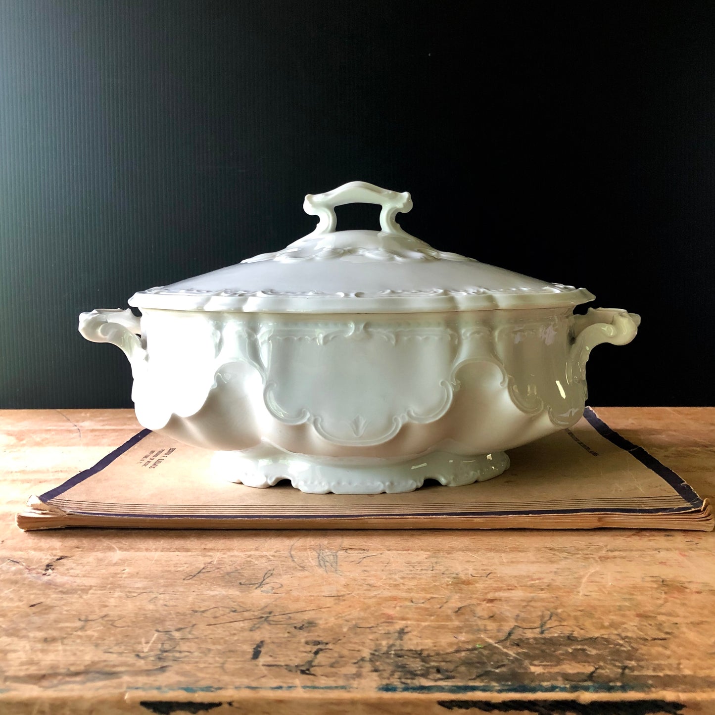 Antique Haviland White Oval Soup Tureen (c. early 1900s)