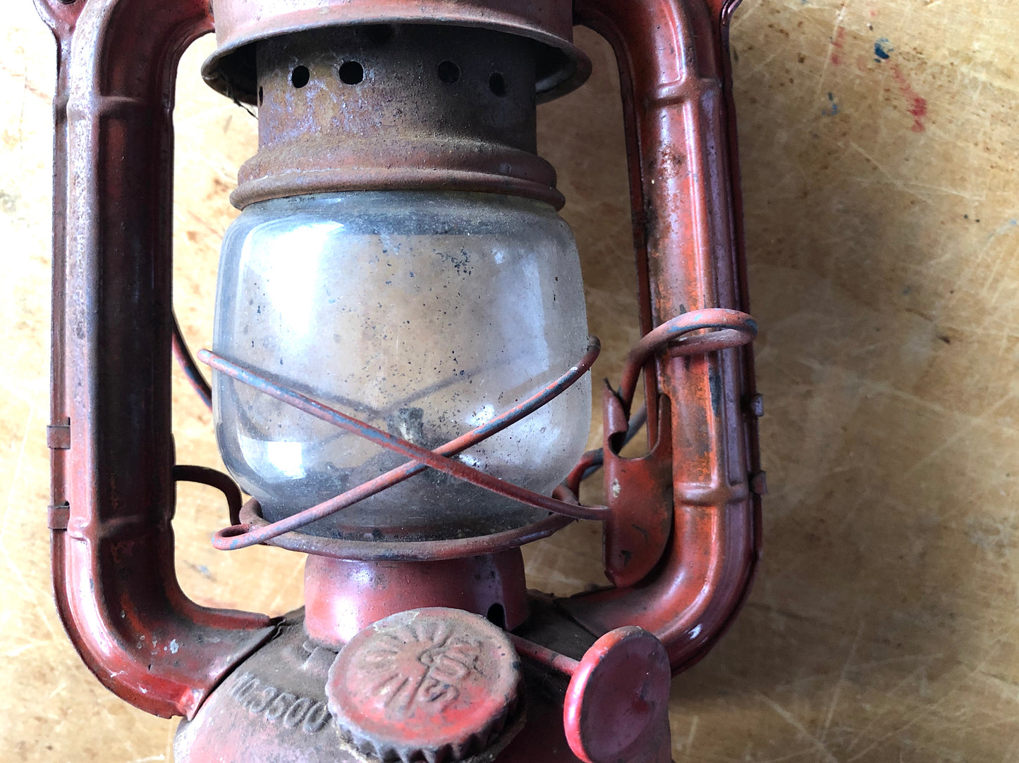 Set of Two Vintage Red Railroad Lanterns Deitz Comet and Sun (c.1940s)