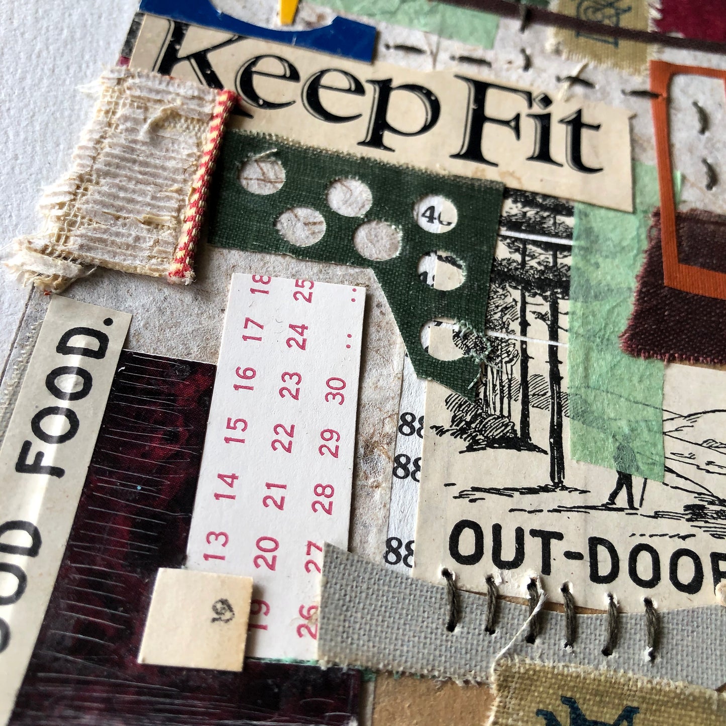 Ready to Frame Vintage Book Collage, 'Keep Fit'