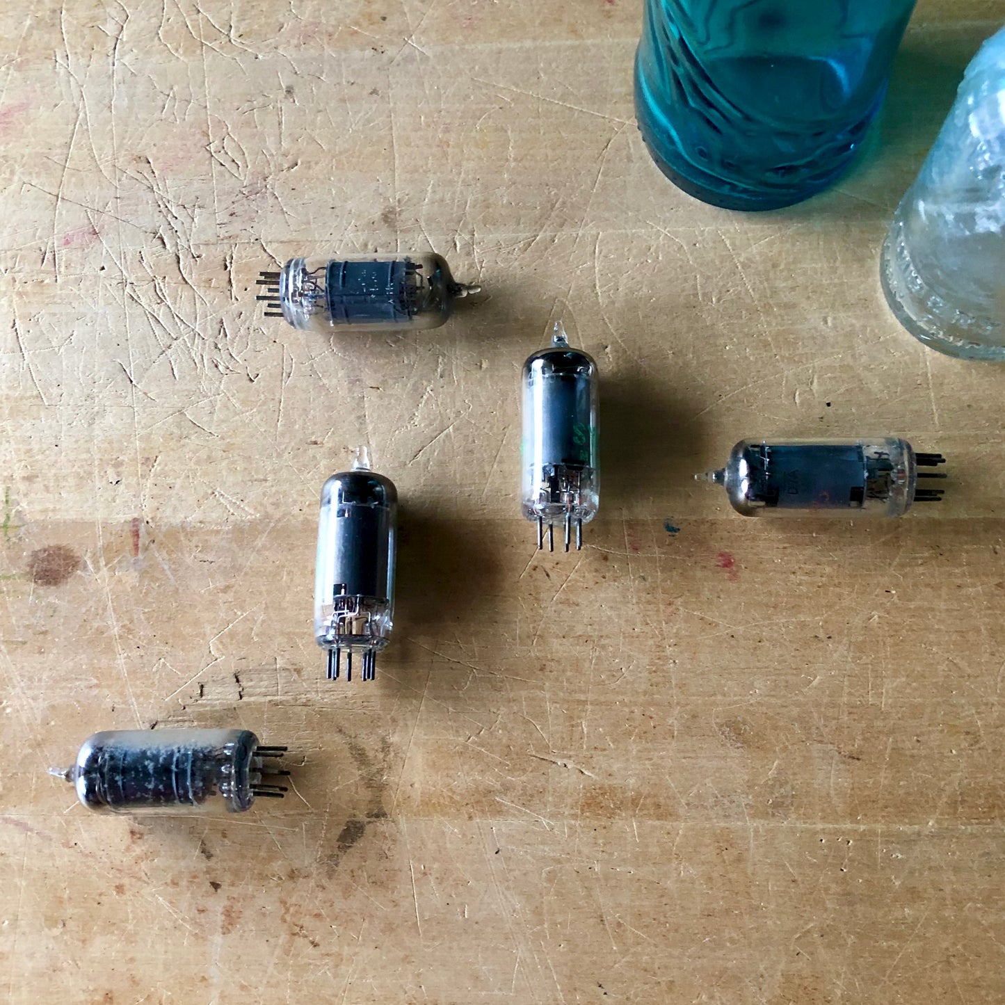 Vintage Industrial Vacuum Tubes, Set of 5