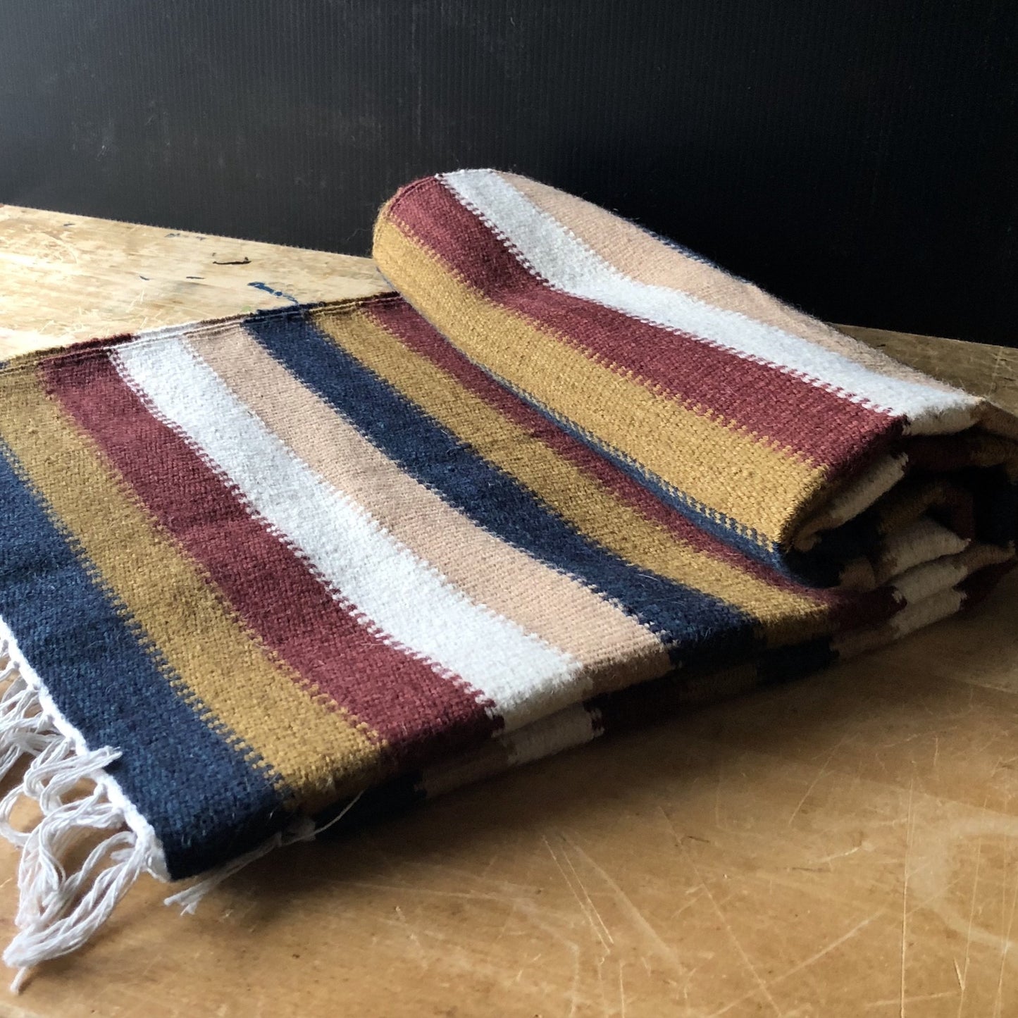 Vintage Striped Wool Kilim Rug (c.1980s)