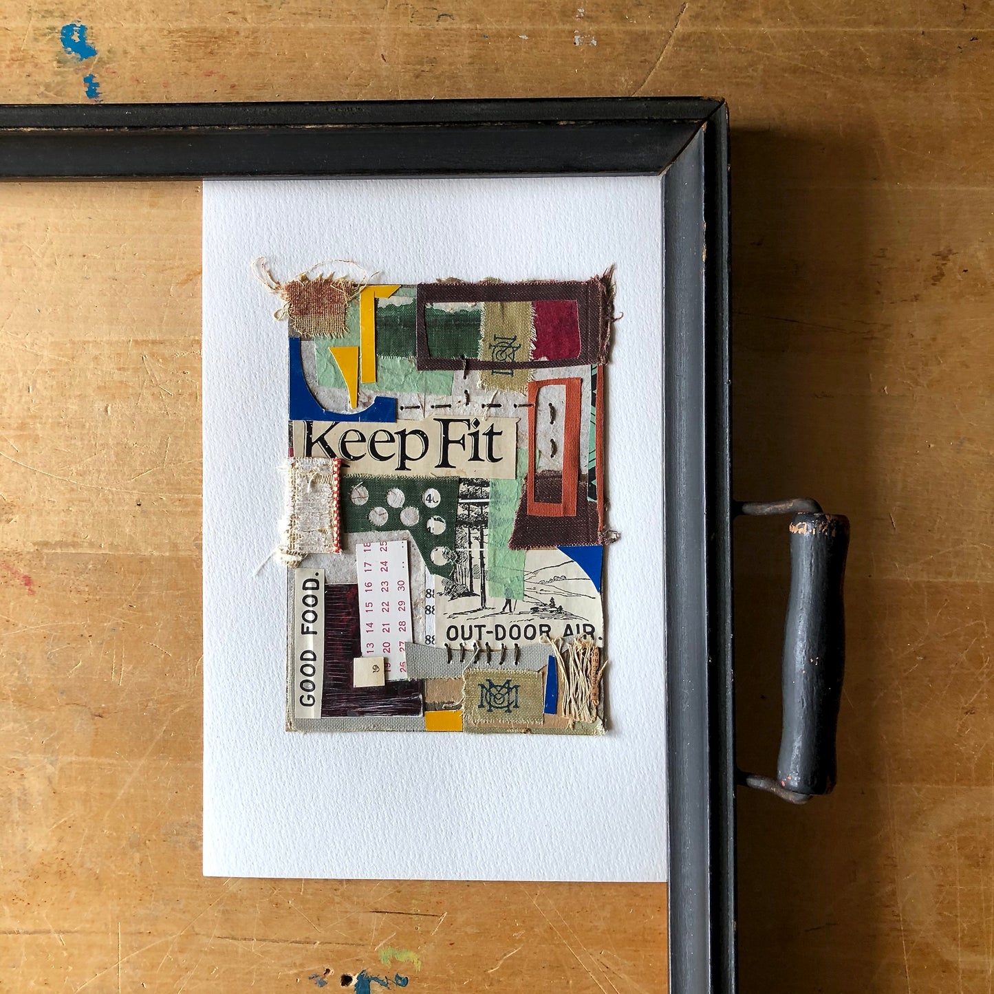 Ready to Frame Vintage Book Collage, 'Keep Fit'