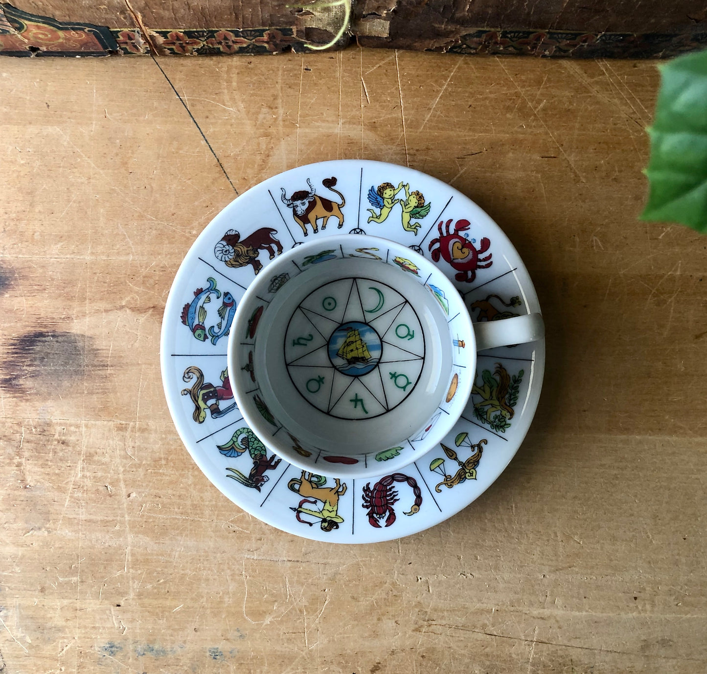 Vintage Fortune Teller's Astrology Tea Cup and Saucer (c.1970s)