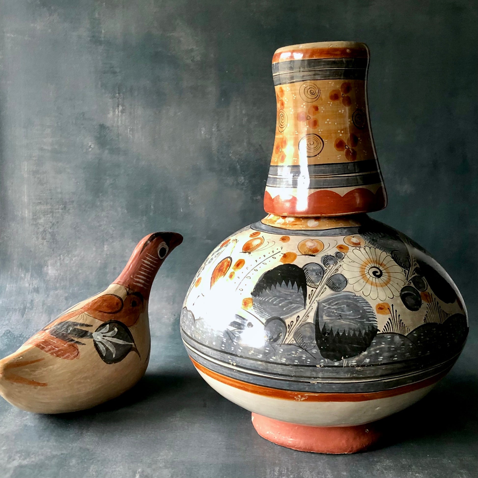 Vintage Tonala Mexican Folk Art Pottery (c.1970s)