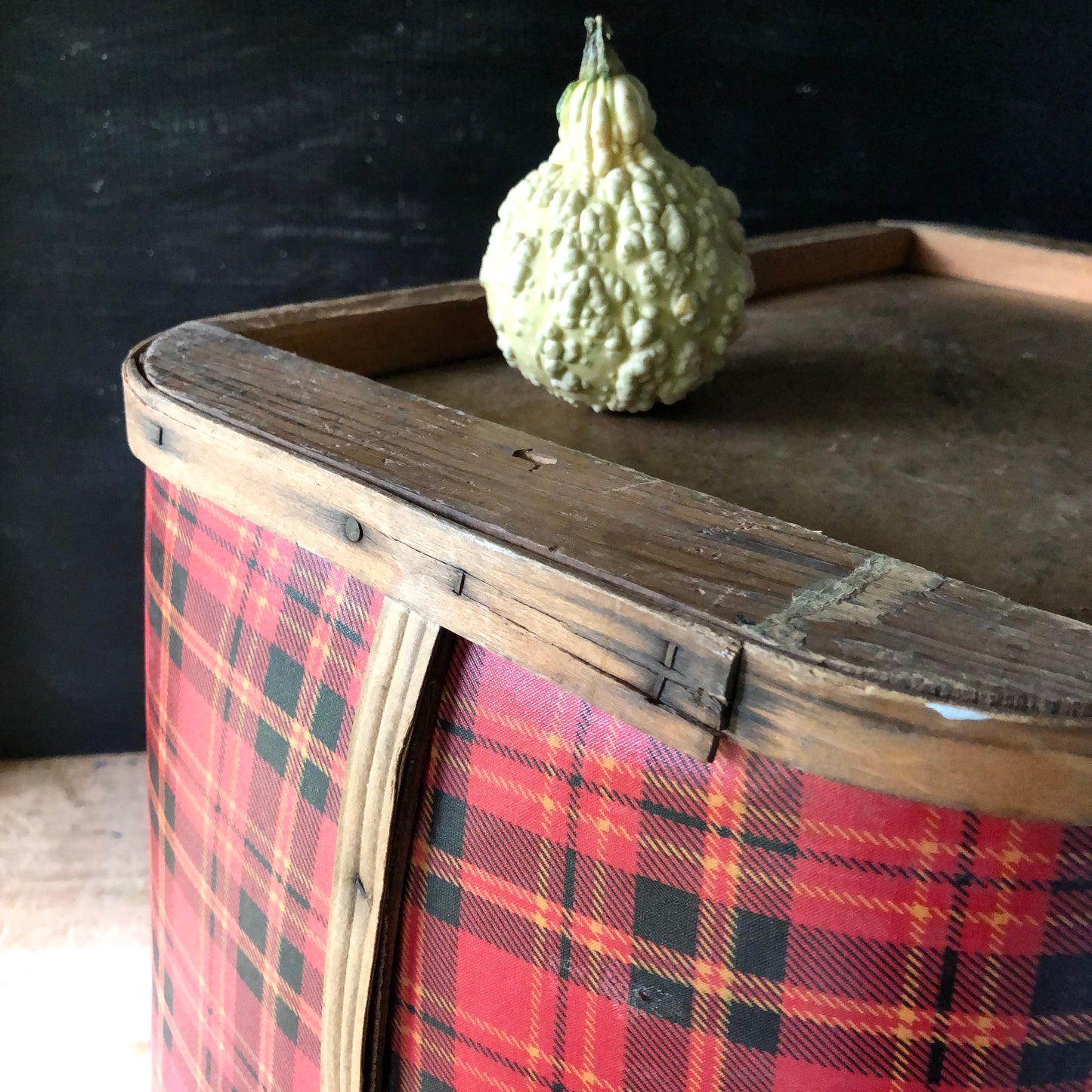 Mid Century Red Plaid Picnic Basket (c.1950s)