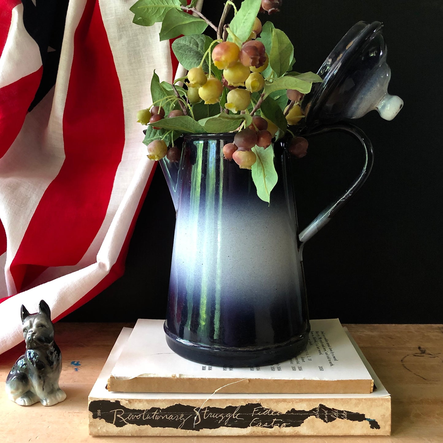 Graniteware Blue and White Coffee Pot (c.1940s)