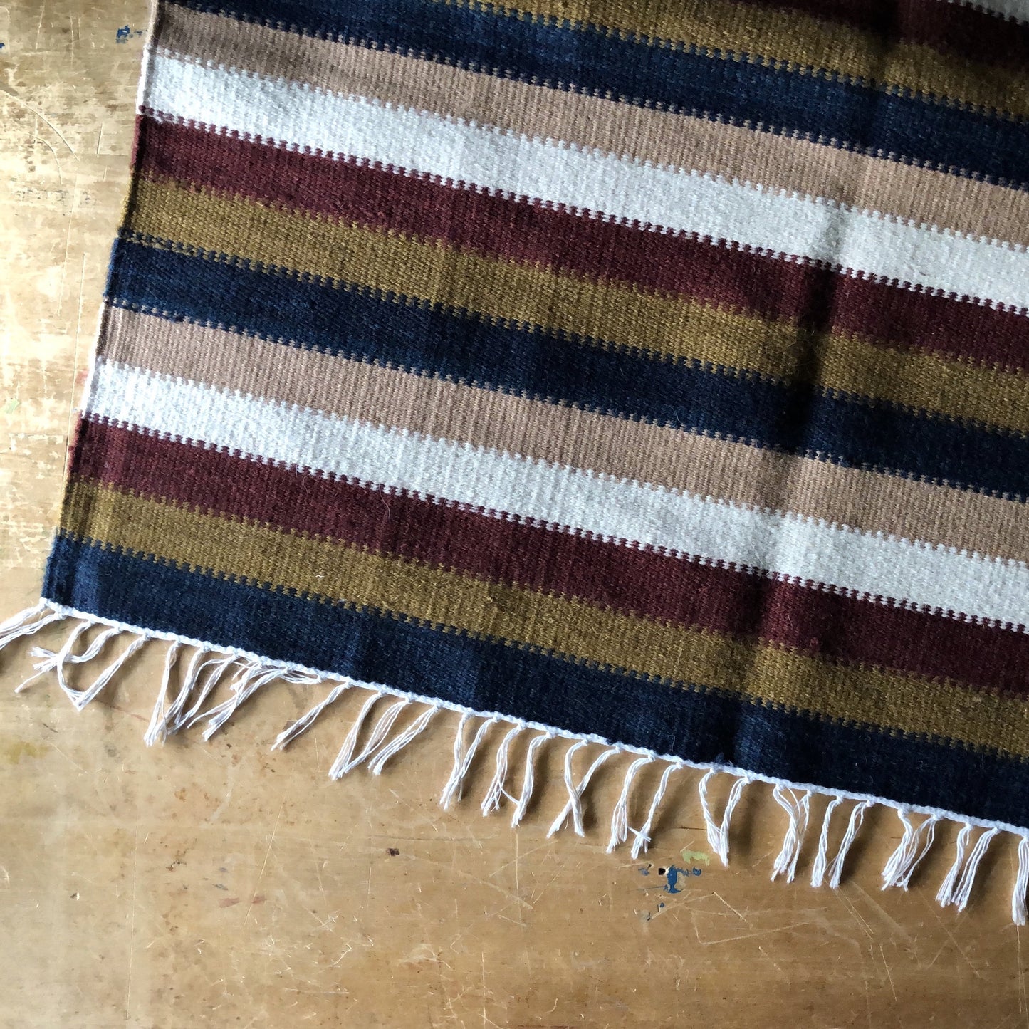 Vintage Striped Wool Kilim Rug (c.1980s)