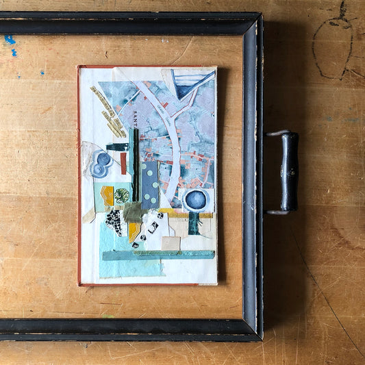 HC Test Abstract Collage Art Made with Vintage Books, 'Grand Canal' Paper Collage