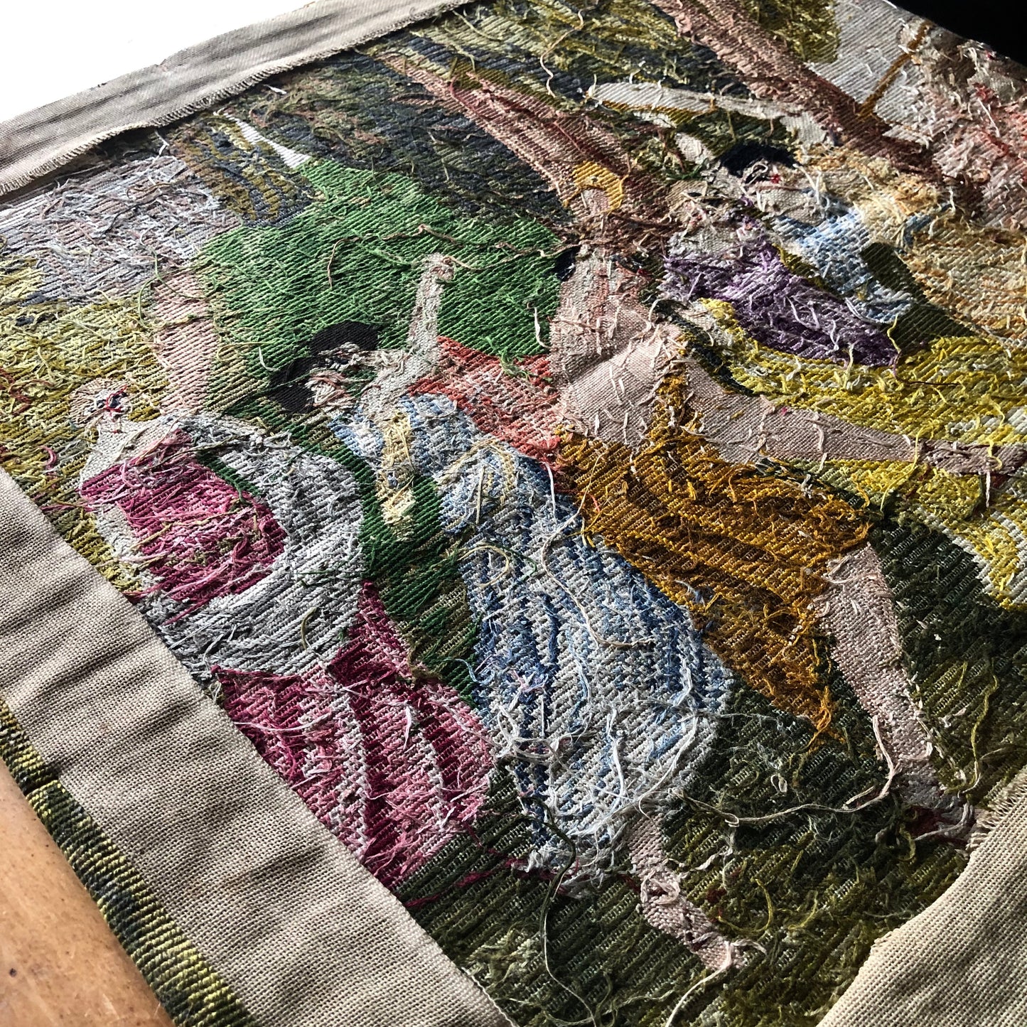 Vintage Tapestry of Dancing Greek Muses