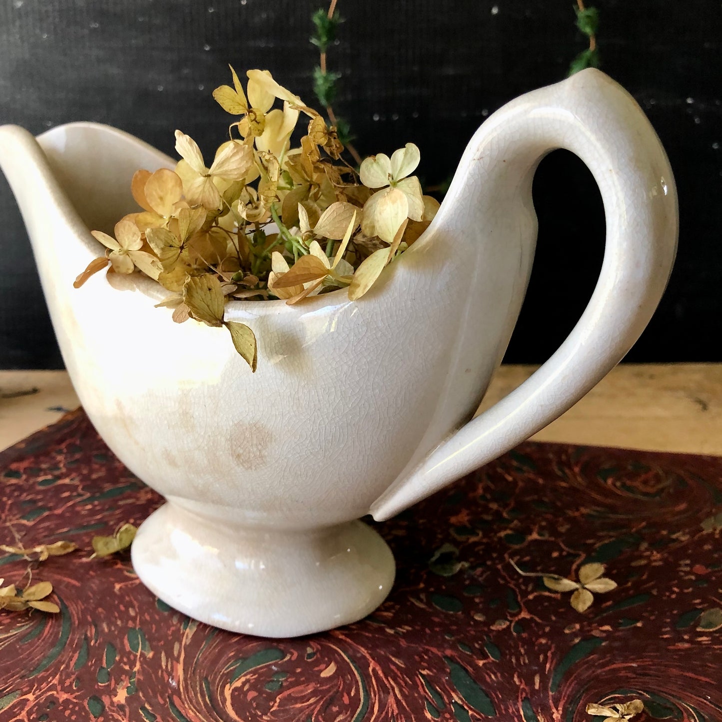 Antique Ironstone Farmhouse Gravy Boat (c.1800s)