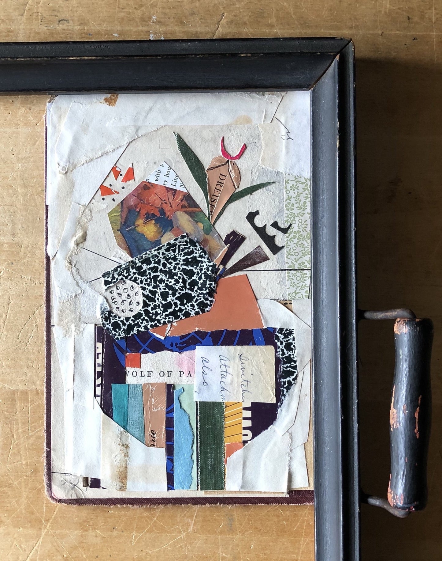 Abstract Collage Bouquet with Vintage Papers