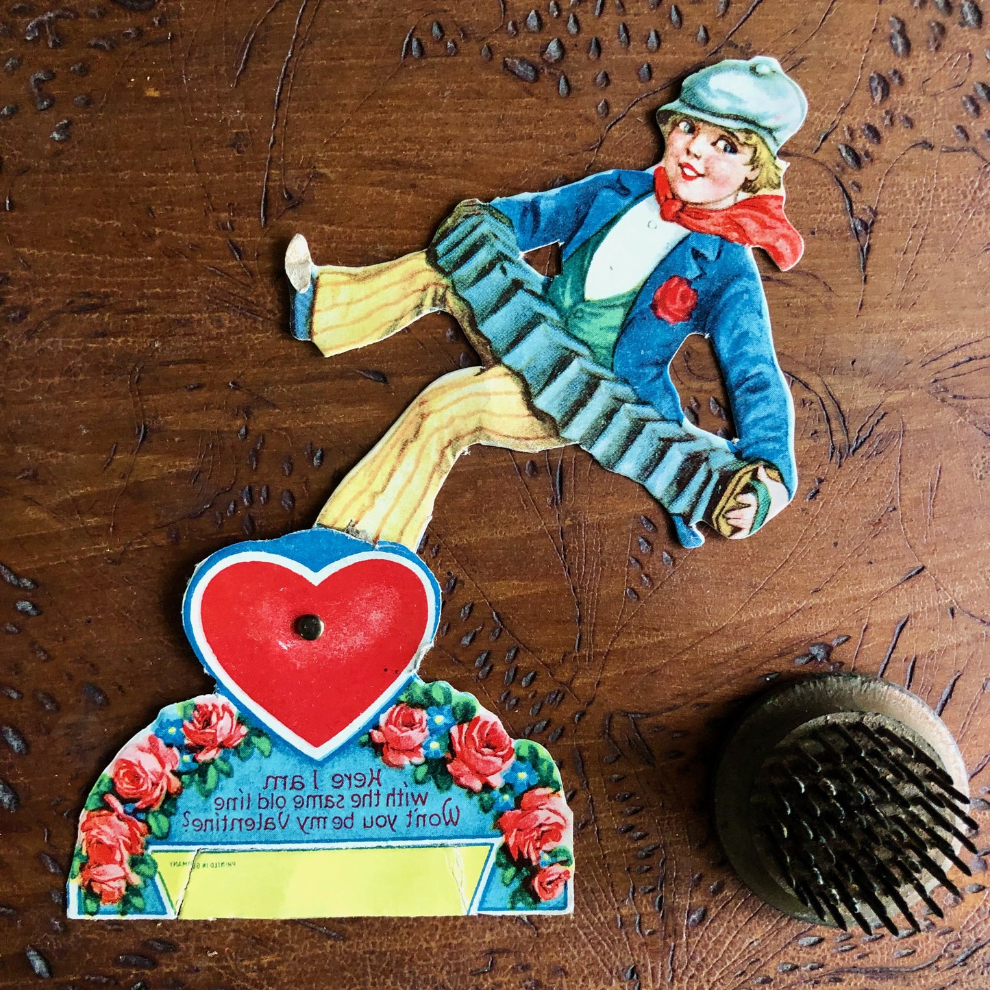 Antique Mechanical Valentine Card, Made in Germany (c.1930s)