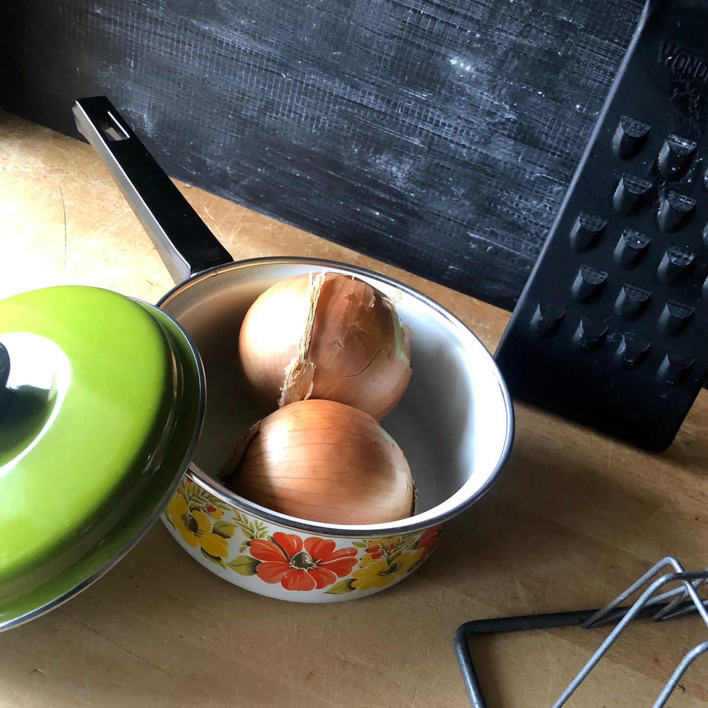 Retro Floral Enamel Cookware Set (c.1970s)