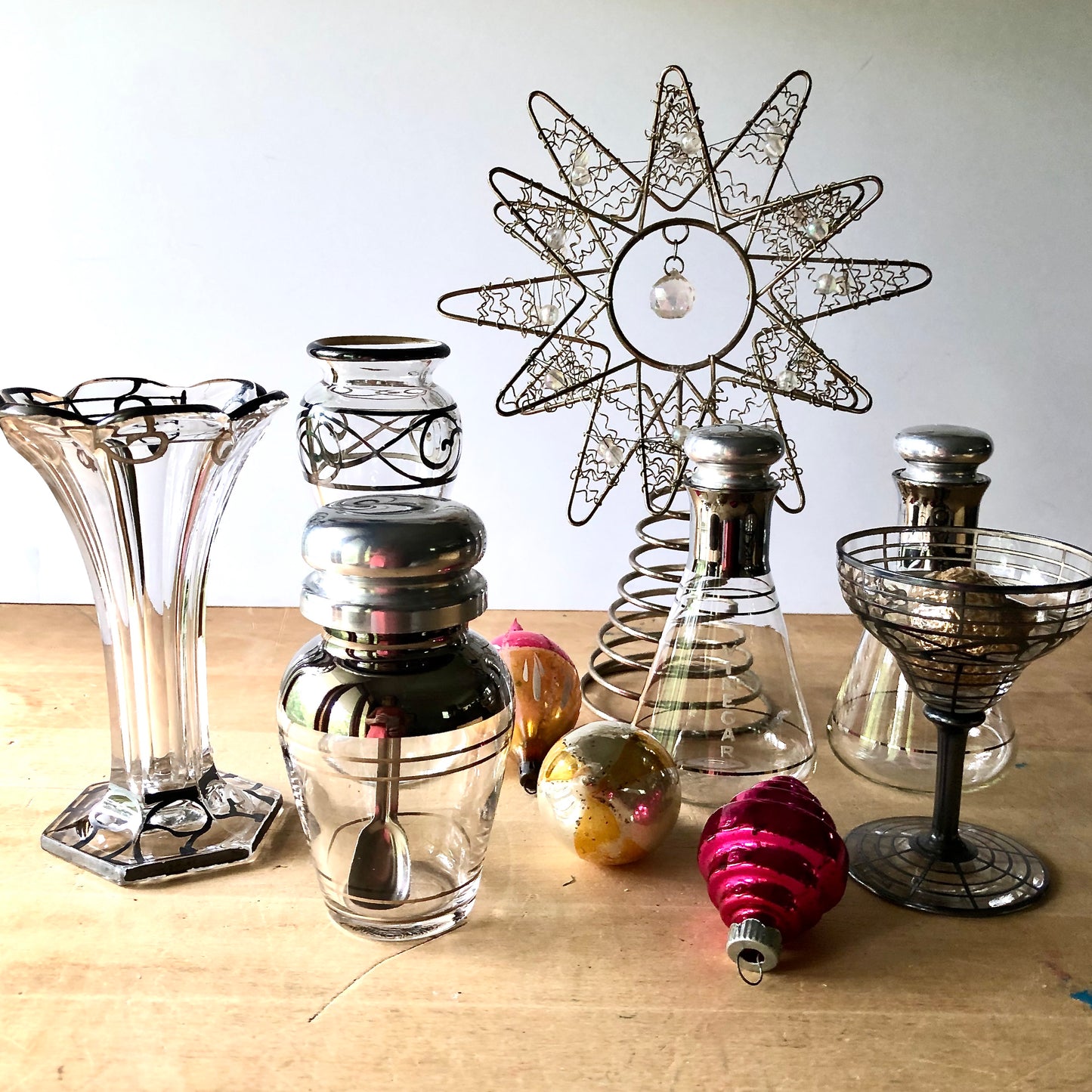 Silver Deco Style Glass Collection (c.1940s)