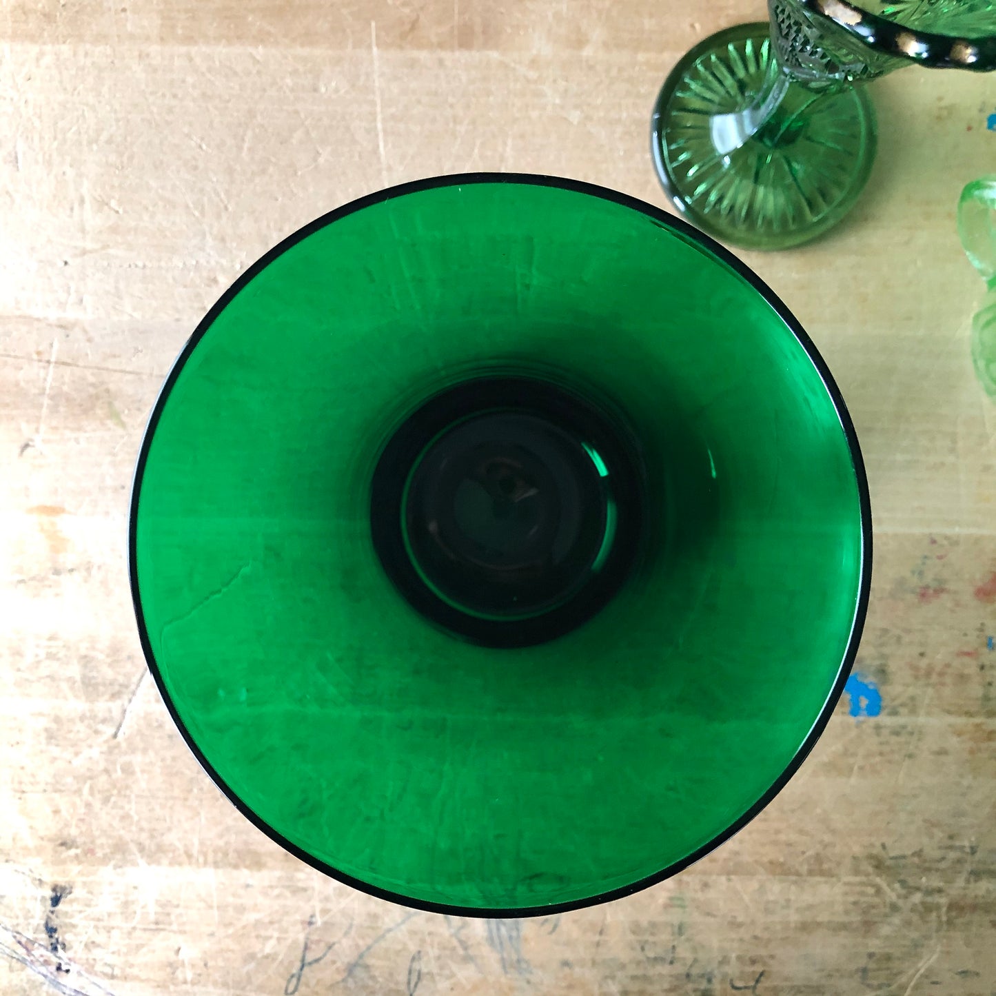 Green Depression Glass Collection with Uranium Glass (c.1930s)